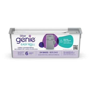 Litter Genie Easy Roll Continuous Refill Bags 1Pack  MultiLayers of OdorBarrier Technology  Includes 24 Bags