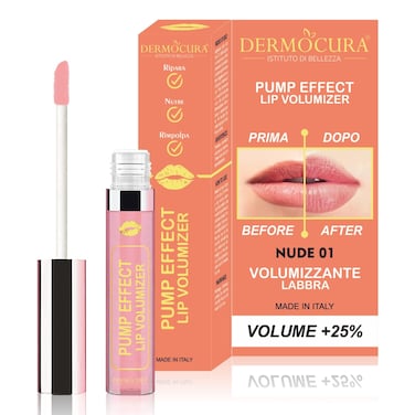 Dermocura Lip Volumiser Plumping Lips with Chilli Pepper 5 Times Stronger Nude Plumping Lip Gloss LongLasting Instant Plumping Effect Made in Italy