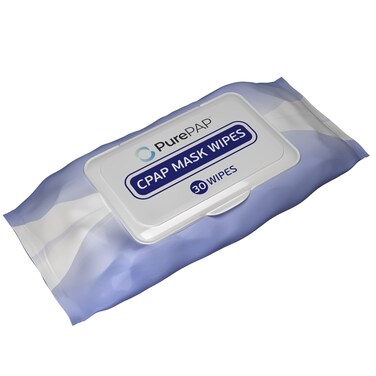 PurePAP  CPAP Cleaning Wipes  100 Cotton Sheets  AlcoholFree  Natural Ingredients  Resealable Packet  30 Wipes Per Pack