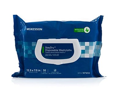 McKesson StayDry Disposable Washcloths with Aloe  1 Pack  50 Per Pack