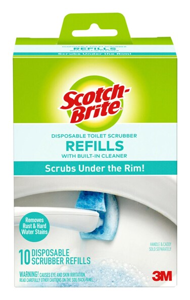 ScotchBrite Disposable Toilet Scrubber Refills Removes Rust  Hard Water Stains 10 Disposable Refills Blue