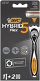 BIC Hybrid 5 Flex Refillable Mens Razor Kit Handle and NanoTech Titanium 5Blade Refills  Box of 12
