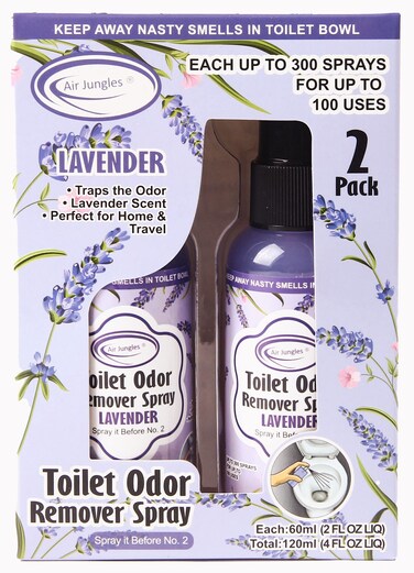 Air Jungles Toilet Poop Odor Eliminator Spray Lavender Scent Spray It Before No2 Up to 100 Uses Per Bottle For Home Travel Office Bathroom and College Dorm Bathroom