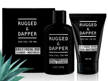 RUGGED  DAPPER Daily Duo Skincare Set for Men  Includes Age  Damage Defense Moisturizer  Daily Power Scrub Face Wash
