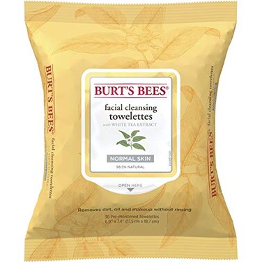 Burts Bees Facial Cleansing Towelettes  White Tea Extract for Unisex 30 Count Towelettes