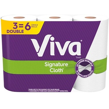 Viva Signature Cloth Paper Towels 3 Double Rolls 94 Sheets per Roll