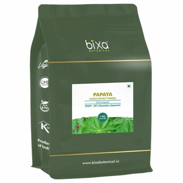 bixa BOTANICAL Papaya Leaf Carica Papaya Dry Extract  30 Glycosides Saponnin by Gravimetry  Pack of 1
