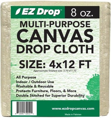 EZ Drop Canvas Drop Cloth 4 ft x 12 ft