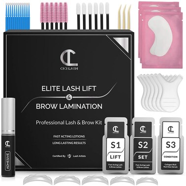 2 in 1 Lash Lift Kit and Brow Lamination Kit  Instant Perming Lifting  Curling for Eyelashes  Eyebrows  Professional Salon Results Lasting 68 Weeks  Includes Glue  Supplies for 5 Treatments