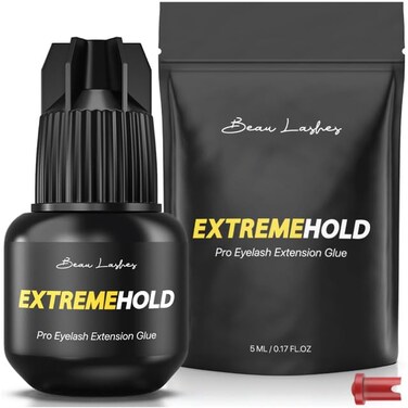 Extreme Hold Eyelash Extension Glue for Professionals  Strongest Black Lash Adhesive for Long Lasting Semi Permanent Individual Lash Extensions  051s Fastest Drying  up to 8 Weeks Retention