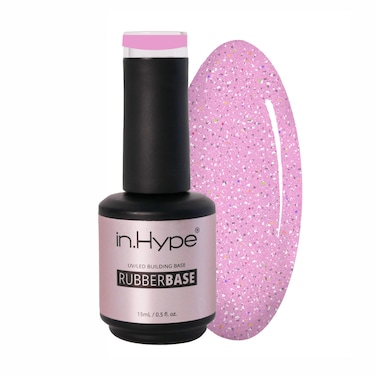 INHYPE Rubber Base Gel  Shimmer Soak off UVLED Curable Diamond Pink