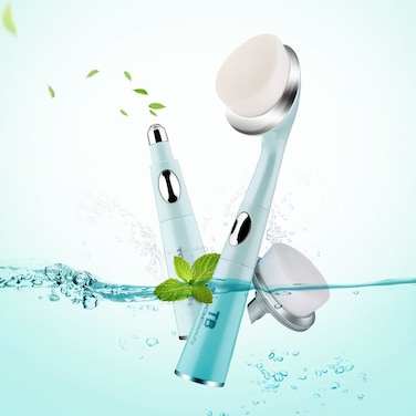 Touchbeauty Sonic Eye Massager  Soft Facial Cleansing Brush 2 In1 Skin Care Tool Relieves Dark Circles And Puffiness Eyes  Face Skin Care Device Tb1581