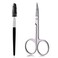 AUMELO Eyebrow Scissors and Eyebrow Brush  Eyelash Extensions Shaping Curved Craft Stainless Steel Scissors for Your Beauty
