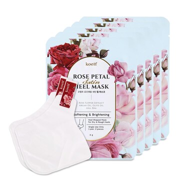 koelf PETITFEE Rose Petal Satin Heel Mask 5pairs