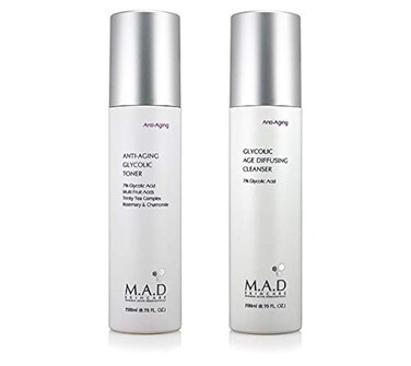 MAD Skincare AntiAging Glycolic Duo Set  Glycolic Age Diffusing Cleanser  Anti Aging Glycolic Toner
