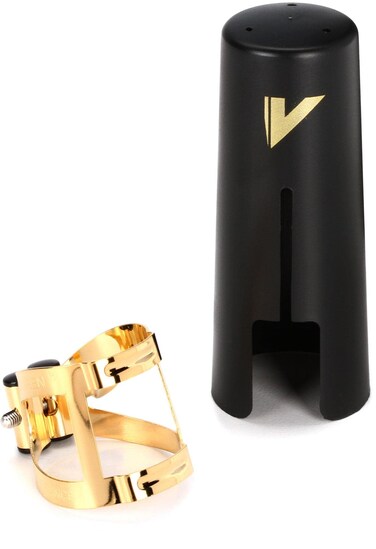 Vandoren LC57DP MO Ligature and Plastic Cap for Alto Saxophone Gilded Finish