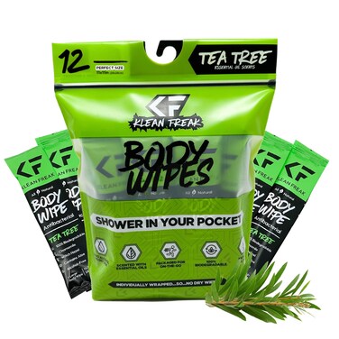 Klean Freak  Body Wipes  Dozen Pack  Tea Tree