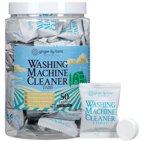 Ginger Lily Farms Botanicals Washing Machine Cleaner Tabs Deep Cleaning Tablets for HE Front Load  Top Load Washers FragranceFree 50Count