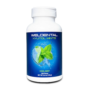 Weldental Xylitol Mints 300 Tablets Cool Mint Flavor Xylitol Increases Saliva Production Helps Moisten Dry Mouth