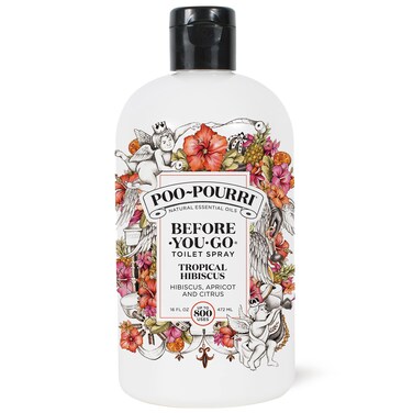 PooPourri BeforeYouGo Toilet Spray Tropical Hibiscus Refill Bottle 16 Fl Oz  Hibiscus Apricot and Citrus