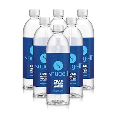 Snugell Distilled Water for CPAP Machines  20oz Bottles 6Pack  for ResMed and Respironics Machines Travel Friendly  Clean  MultiUse  Made in USA