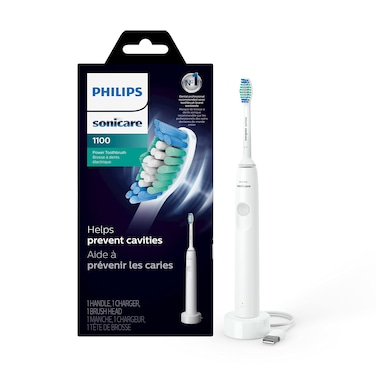 Sonicare Philips 1100 Electric Rechargeable Power Toothbrush White Grey HX364102