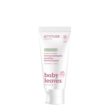 ATTITUDE Baby  Child FluorideFree Training Toothpaste Natural Vegan  EWG Top Scoring Strawberry 25 Oz 16721