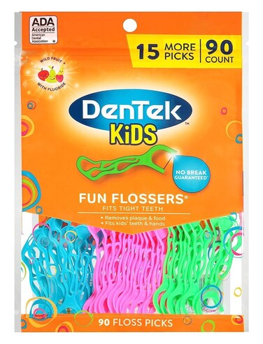DenTek Kids Fun Flossers Wild Fruit 90 Count