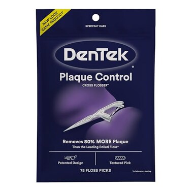 DenTek Cross Flosser Plaque Control Floss Picks XShaped Floss 75 count
