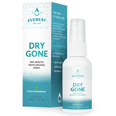 EVEREST ORAL CARE Natural Dry Mouth Moisturizing Spray  Dry Gone Throat Moisturizer Helps Provide Relief from Cotton Mouth with Neem Peppermint Oil  Herbal Extracts 2 Fl Oz Pack of 1