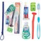 Practicon Adult Dental Care Kit Travel Size Bundle wToothbrush with Cover Crest Toothpaste Floss Tongue Cleaner and Scope Mouthwash TSA Compliant Oral Care Kit