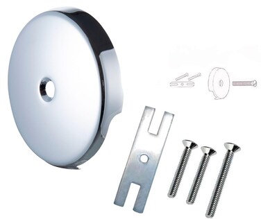 UNIDRAIN Bathtub Drain Overflow Face Plate OneSingle Hole Matching 3 Screws Tub Drain Overflow Plate Chrome