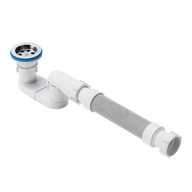 mucol Low Profile 112 Bathtub Shower Drain with Flexible and Flat P Trap for Freestanding Tub Drain for Bath