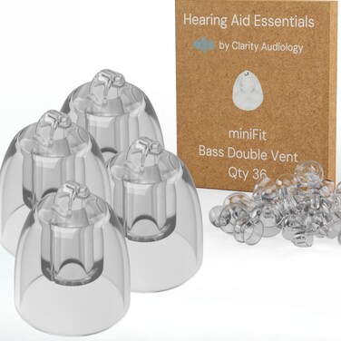 Clarity Audiology OticonCompatible Hearing Aid Domes  Minifit Bass Double Vent 6MM Qty 36 Hearing Aid Dome Replacements Universal Domes for Oticon Hearing Aid Supplies