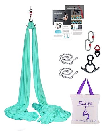 FLife Aerial Silk Yoga Hammock Hardware Kit Durable 10 Yards