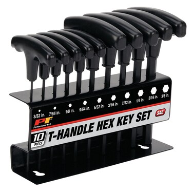 PERFORMANCE TOOL W80274 Sae THandle Hex Key Set 10Piece