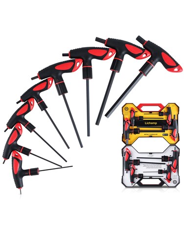 Lichamp T Handle Allen Wrench Set Metric Meter Thandle Tee Handle Allen Hex Key Set MM 2 25 3 4 5 6 8 10mm 8Pieces HeavyDuty Excellent Set