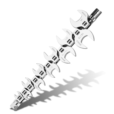 SHALL 38 Crows Foot Wrench Set 11Piece SAE Crowfoot Wrench Set with Clipon Organizer 381 Great Mechanics Tools Access Fasteners in Tight Spaces