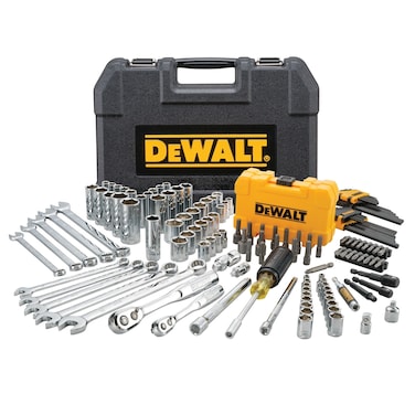 DEWALT Mechanics Tools Kit and Socket Set 142Piece 14  38 Drive MMSAE DWMT73802