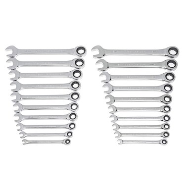 GEARWRENCH 20 Piece Ratcheting Wrench Set  SAE  Metric  35720