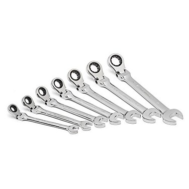 GearWrench 7 Pc 12 Pt Flex Head Ratcheting Combination Wrench Set SAE  9700