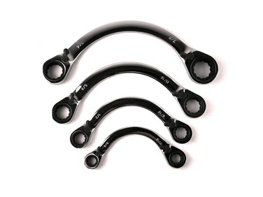 VCT 4pc SAE Ratcheting Double End Half Moon Reversible Wrench Set 38  78