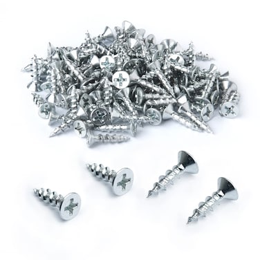 POWERTEC QWS1001V 6 x 58 Wood Screw Set Phillips Flat Head Deep Thread Screws  100 Pack