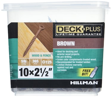 Deck Plus Wood Screws Brown Exterior Screws 212 x 10 5lb