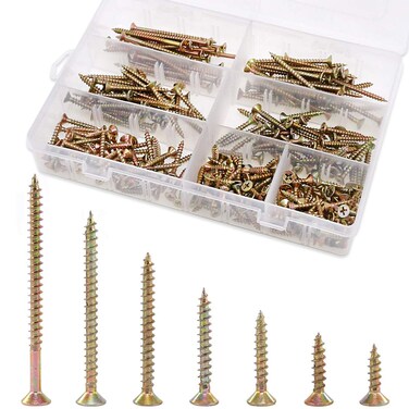 Rustark 280Pcs 7 58 to 212 Phillips Bugle Head Coarse Thread Drywall Screw Self Tapping Wood Screws Assortment Kit Ideal for Drywall Sheetrock  Zinc Plated Carbon Steel
