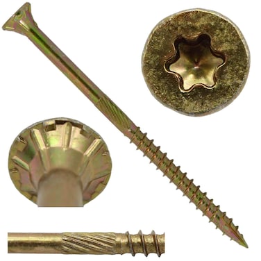 Jake Sales 9 x 3 Gold Star Wood Screw TorxStar Drive Head 5 Pound  Multipurpose TorxStar Drive Wood Screws