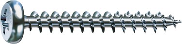 SPAX 0231010500505 Universal Screw 50 x 50 mm Phillips Z2 Half Round Head Fully Thread 4CUT WIROX A3J Blank Galvanised Pack of 200