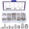 Swpeet 350 Pcs Stainless Steel Allen Head Socket Hex Grub Screw Assortment Kit Including 10 Sizes M34568 Stainless Steel Internal Hex Drive CupPoint Set Screws for Door Handles