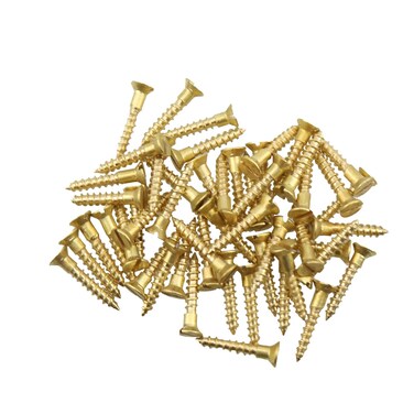 MEETOOT PreDrilling Screw 25pcs Brass Slotted Countersunk Head Screws Flat SelfTapping Wood Bolt Woodworking Screws Furniture Hardware 2 x 12Inch M2 x 12mm Gold