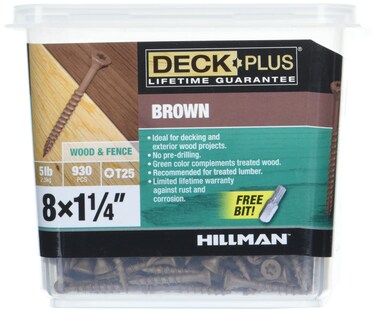 Deck Plus Wood Screws Brown Exterior Screws 114 x 8 5lb